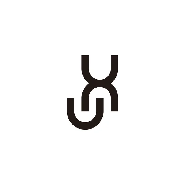 Буква Изогнутая Очерчивает Геометрический Символ Простой Вектор Логотипа — стоковый вектор