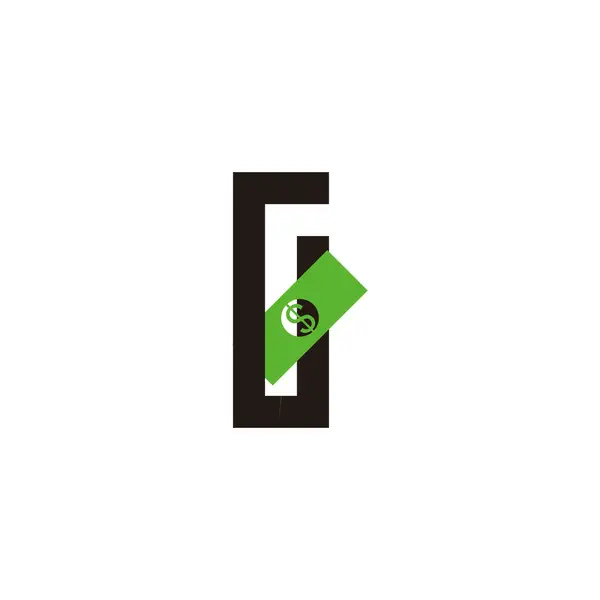 Letra Dinero Símbolo Geométrico Cuadrado Simple Logotipo Vector — Vector de stock