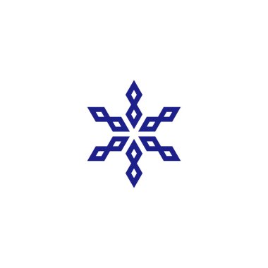 Kar tanesi, kristal geometrik sembol basit logo vektörü