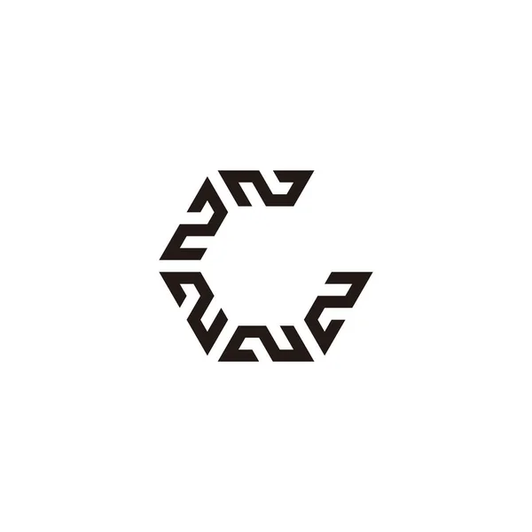 Harfi Harfi Altıgen Geometrik Sembol Basit Logo Vektörü — Stok Vektör