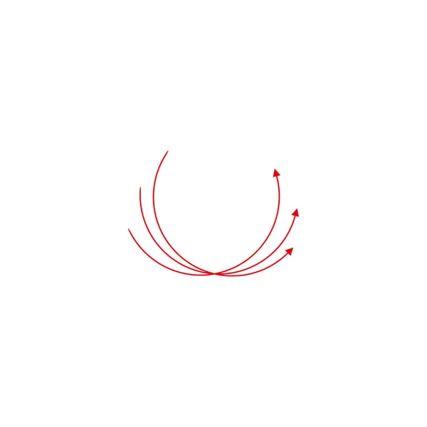 Flechas Líneas Curvas Símbolo Geométrico Simple Logo Vector — Vector de stock