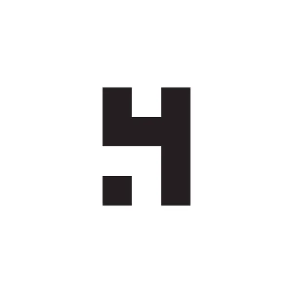 Número Letra Símbolo Geométrico Quadrado Vetor Logotipo Simples — Vetor de Stock