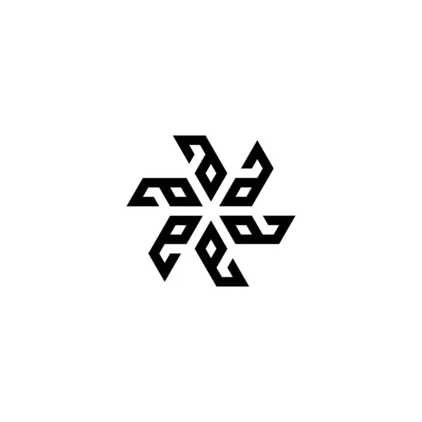 Yuvarlak Bıçaklı Geometrik Sembol Basit Logo Vektörü — Stok Vektör
