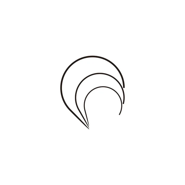 Balão Linhas Símbolo Geométrico Vetor Logotipo Simples — Vetor de Stock