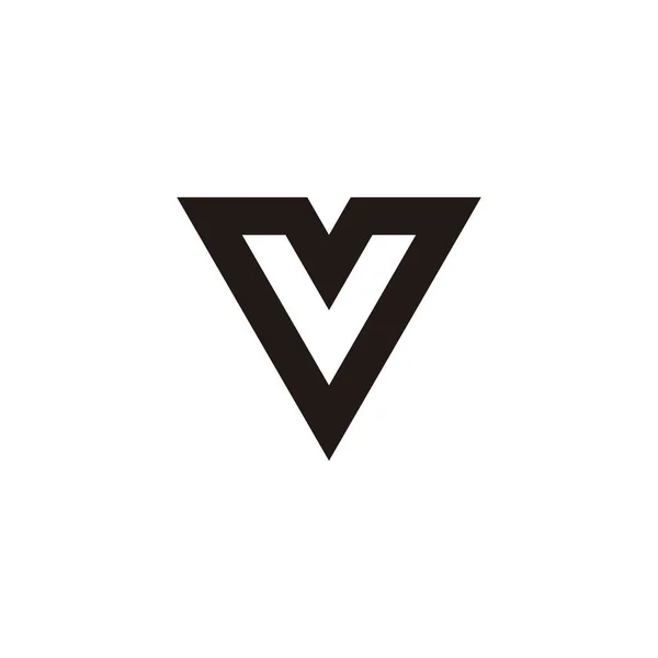 Carta Coração Símbolo Geométrico Triângulo Vetor Logotipo Simples —  Vetores de Stock