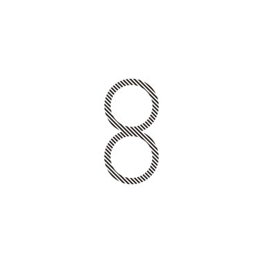 8 numaralı çizgiler, eşsiz geometrik sembol basit logo vektörü