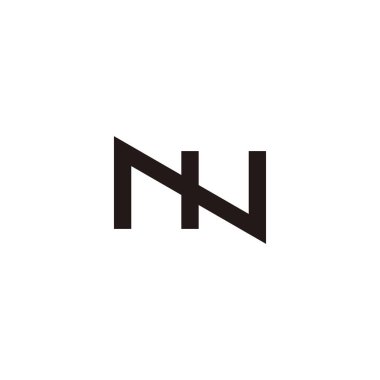 N harfi veya w geometrik sembolü basit logo vektörü