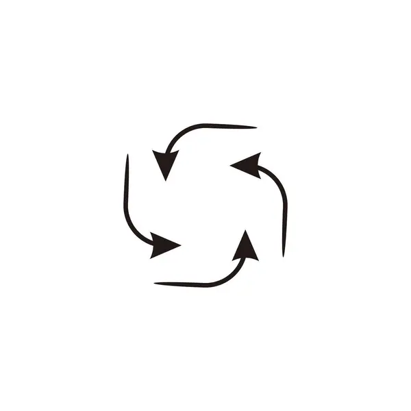 Setas Arredondado Símbolo Geométrico Quadrado Vetor Logotipo Simples — Vetor de Stock