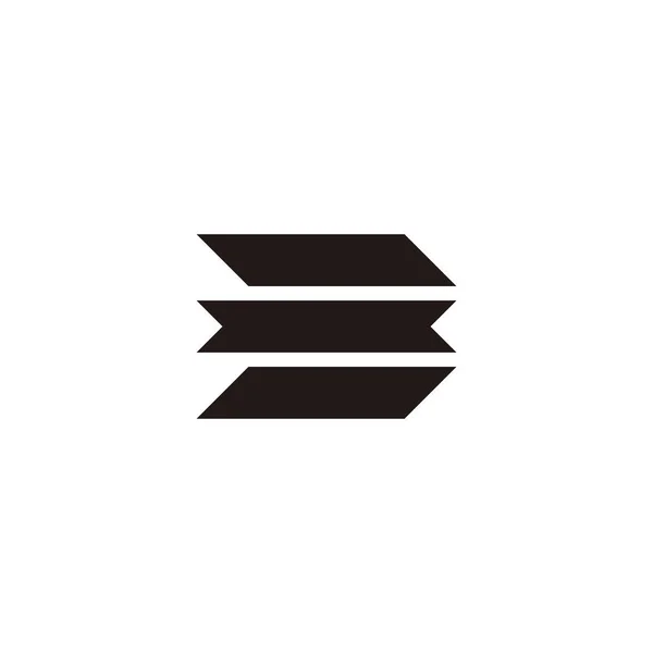 Huruf Ribbon Simbol Geometris Vektor Logo Sederhana - Stok Vektor
