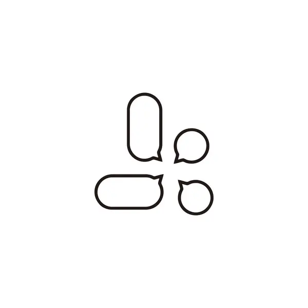 Чат Геометрический Символ Строки Сообщения Простой Вектор Логотипа — стоковый вектор