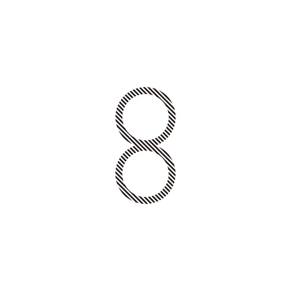 Número Linhas Símbolo Geométrico Único Vetor Logotipo Simples — Vetor de Stock