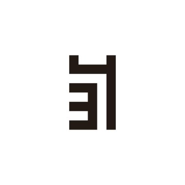 34 numaralı geometrik sembol basit logo vektörü 