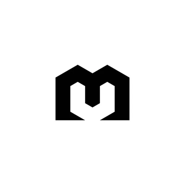 字母Mu史诗几何符号简单标识向量 — 图库矢量图片