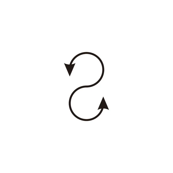 Número Seta Símbolo Geométrico Vetor Logotipo Simples — Vetor de Stock
