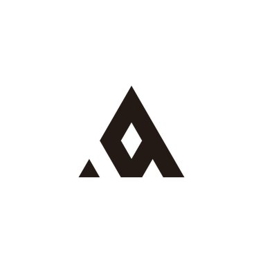 Q üçgeni geometrik sembolü basit logo vektörü