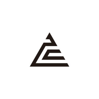 C harfi 2 numaralı üçgen geometrik sembol basit logo vektörü