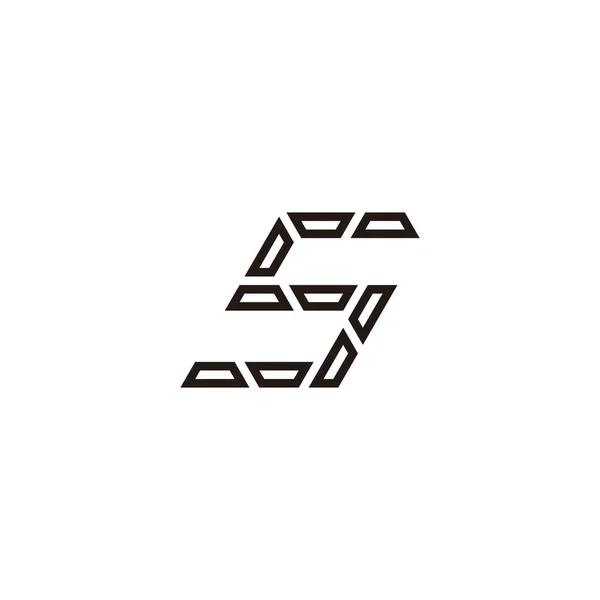 Lettera Tecnologia Moderno Simbolo Geometrico Semplice Logo Vettoriale — Vettoriale Stock
