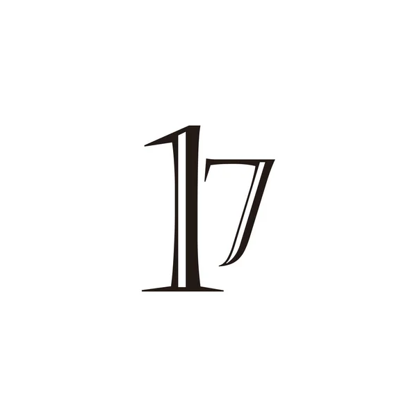 Numéro Fer Symbole Géométrique Simple Logo Vecteur — Image vectorielle