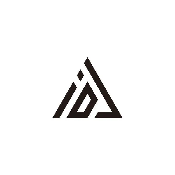 Carta Idj Símbolo Geométrico Triângulo Logotipo Simples Vetor —  Vetores de Stock