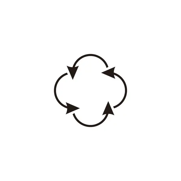 Mraky Šipky Geometrický Symbol Jednoduchý Vektor Loga — Stockový vektor