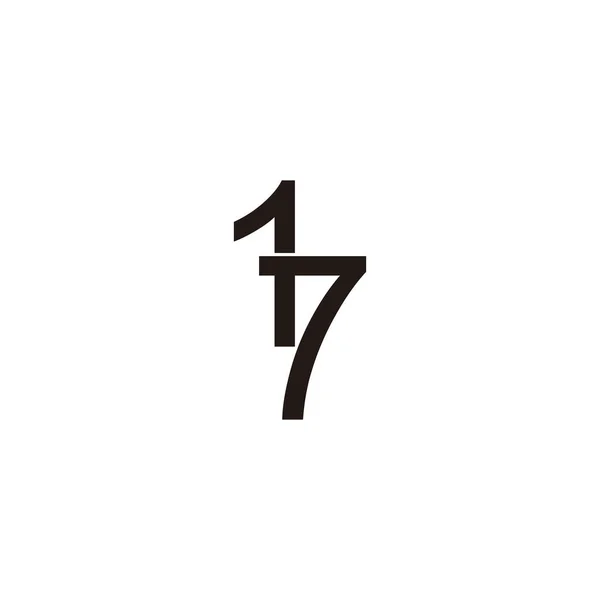 文字17の組み合わせ幾何学的なシンプルなロゴベクトル — ストックベクタ
