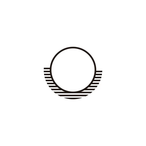 Cirkel Linjer Ram Geometrisk Symbol Enkel Logotyp Vektor — Stock vektor