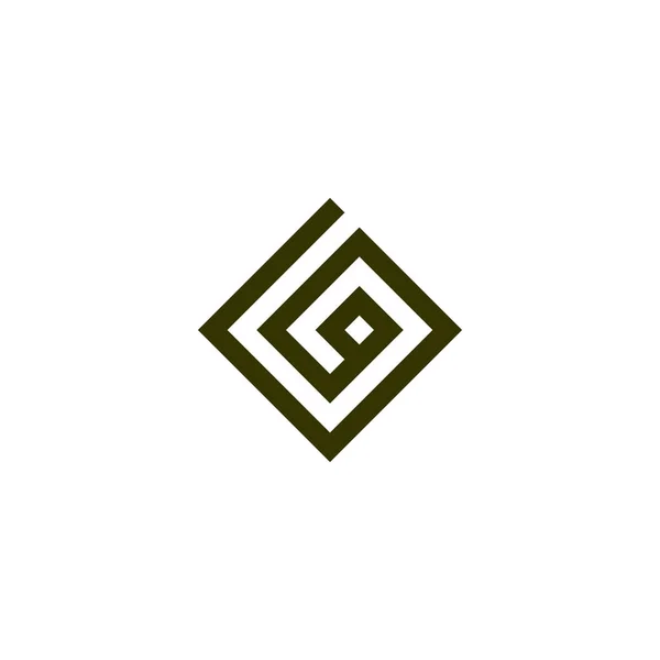 Número Quadrado Símbolo Geométrico Espiral Vetor Logotipo Simples —  Vetores de Stock