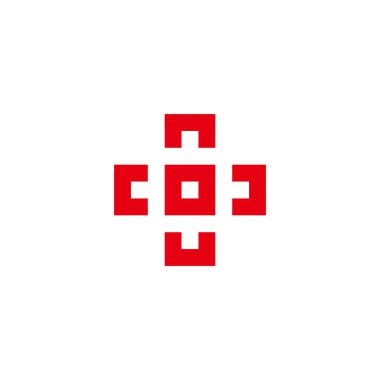 Plus, or target geometric symbol simple logo vector