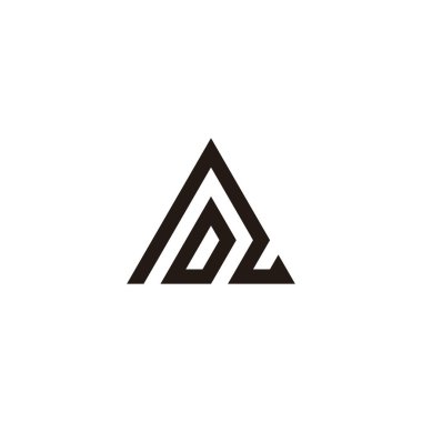 Harf DN üçgen geometrik sembol basit logo vektörü