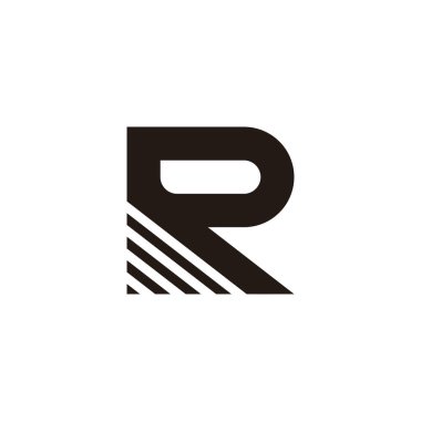 R harfi çizgileri, modern geometrik sembol basit logo vektörü