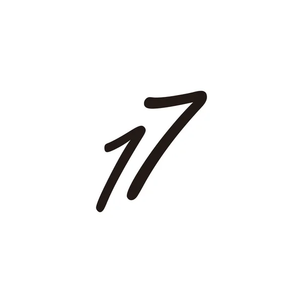 Número Linhas Símbolo Geométrico Seta Vetor Logotipo Simples — Vetor de Stock
