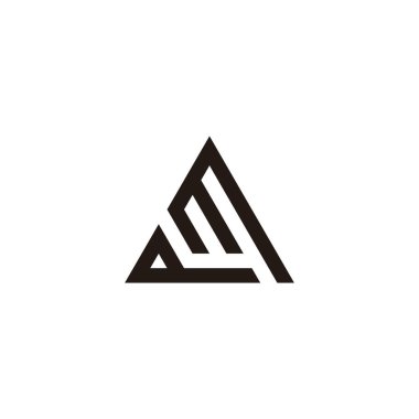 Qm üçgeni geometrik sembolü basit logo vektörü