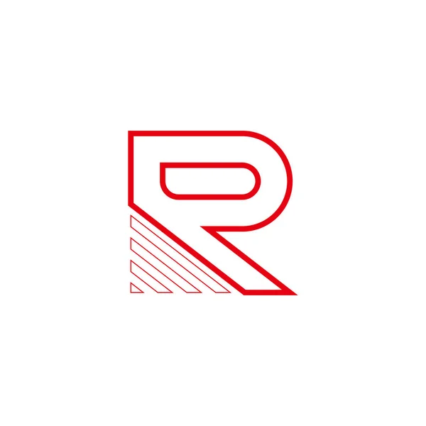 字母R行 技术几何符号简单标识向量 — 图库矢量图片