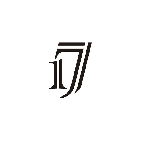 文字17行の幾何学的なシンプルなロゴベクトル — ストックベクタ