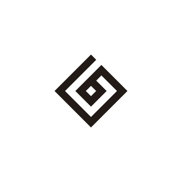 Número Cuadrado Espiral Símbolo Geométrico Simple Logotipo Vector — Vector de stock