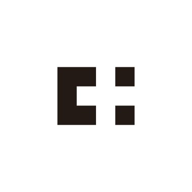 Letter c plus, square geometric symbol simple logo vector