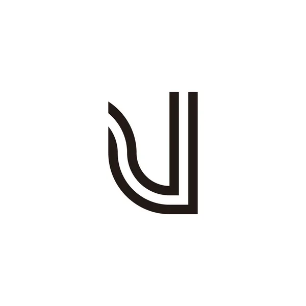 Буква Изогнута Геометрический Символ Линии Простой Вектор Логотипа — стоковый вектор
