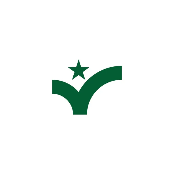 Carrapato Símbolo Geométrico Estrela Vetor Logotipo Simples — Vetor de Stock