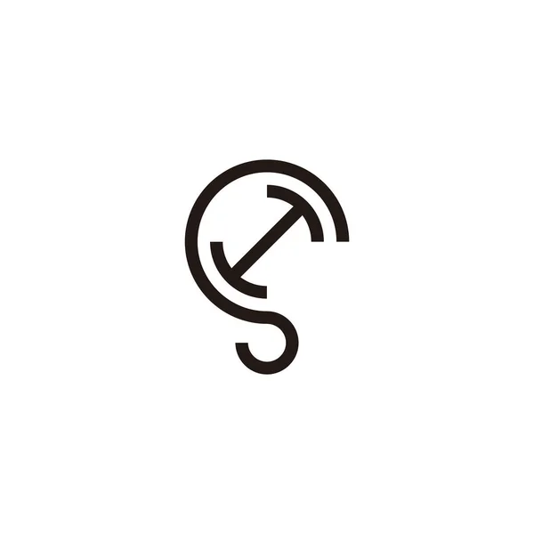 Letter Curve Geometric Symbol Simple Logo Vector — Stock Vector