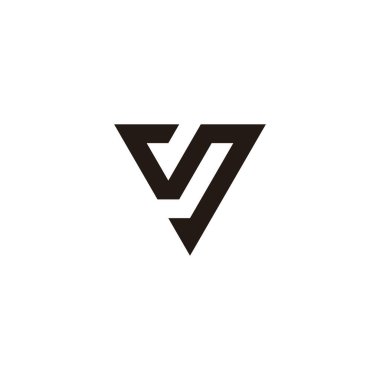 SJ üçgeni geometrik sembolü basit logo vektörü