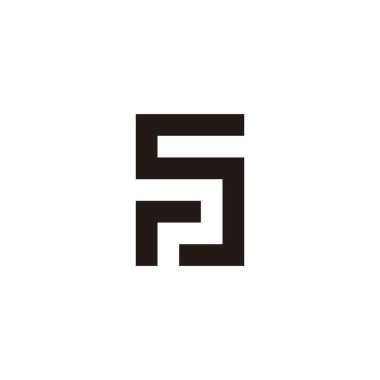 RS kare geometrik sembolü basit logo vektörü