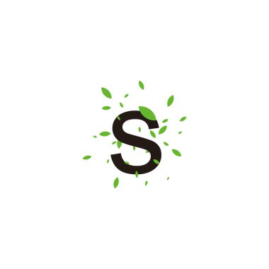 Letter S leaves geometric symbol simple logo vector