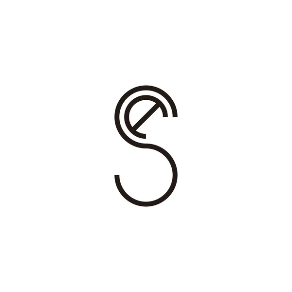S曲線上の文字A 線の幾何学的シンボルシンプルなロゴベクトル — ストックベクタ