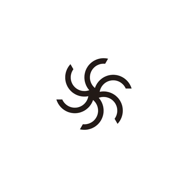 Лента Геометрический Символ Технологии Простой Вектор Логотипа — стоковый вектор