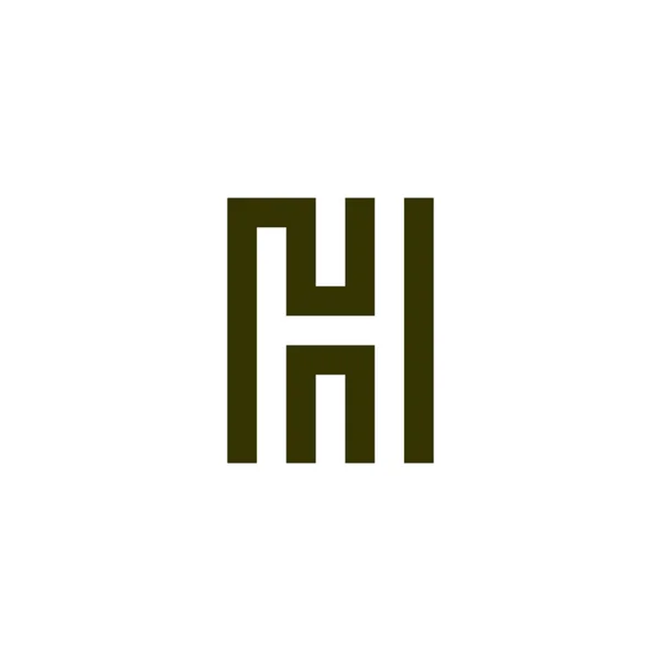 字母Nh正方形几何符号简单标识向量 — 图库矢量图片