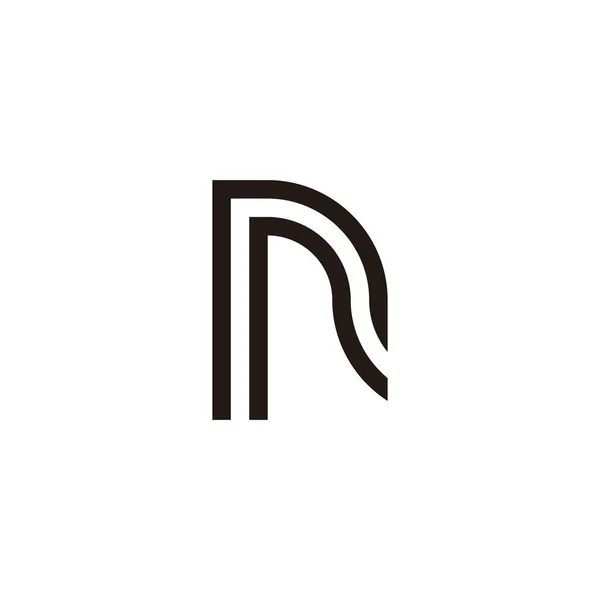 Carta Curva Linhas Símbolo Geométrico Vetor Logotipo Simples — Vetor de Stock