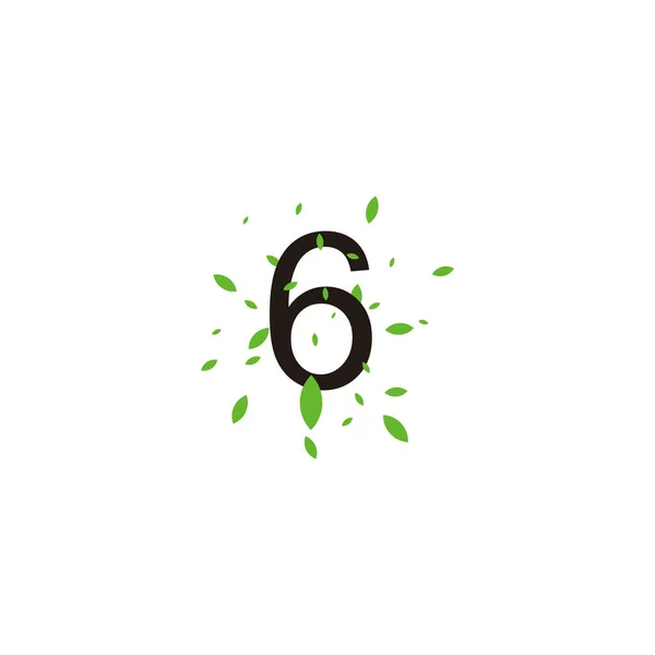 Number Leaves Geometric Symbol Simple Logo Vector — Stock Vector