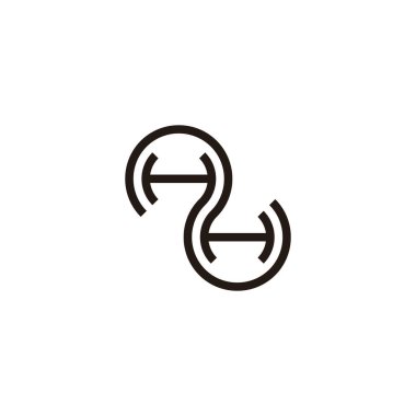 H 2 eğrisi geometrik sembolü basit logo vektörü