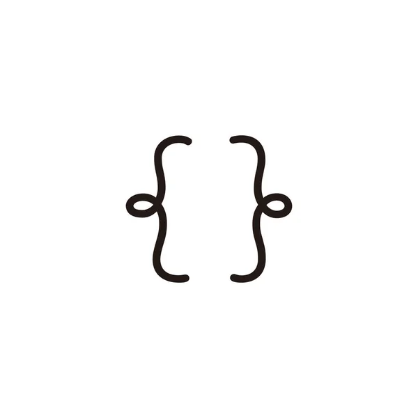 Рамка Фигура Веревка Геометрический Символ Простой Вектор Логотипа — стоковый вектор