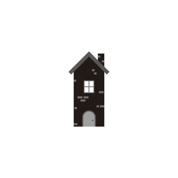 Yapı Animasyon Siyah Geometrik Sembol Basit Logo Vektörü — Stok Vektör